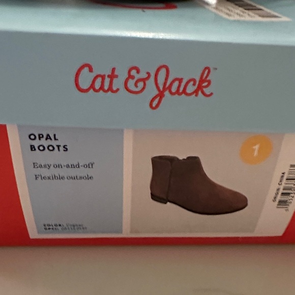 Cat & Jack Tan Kids Boots with Side Zipper - Picture 2 of 5